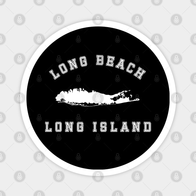 Long Beach Long Island (Dark Colors) Magnet by Proud Town Tees